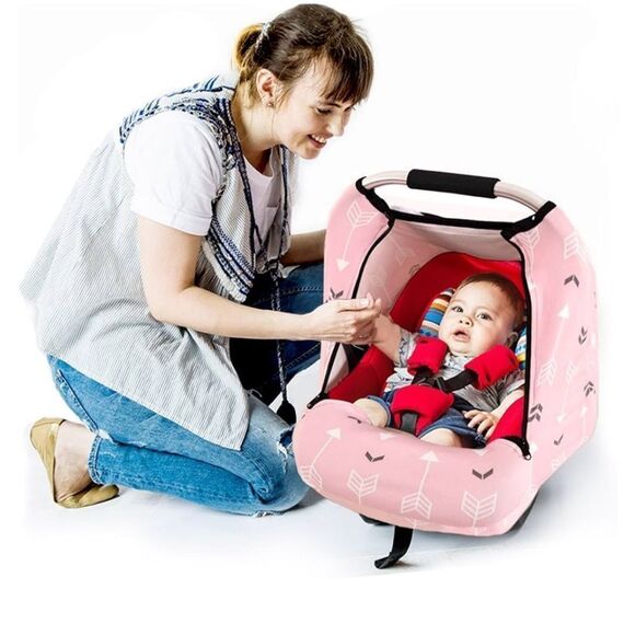 Pink Arrow Pattern Kids Car Seat Cover - Picture 3 of 8